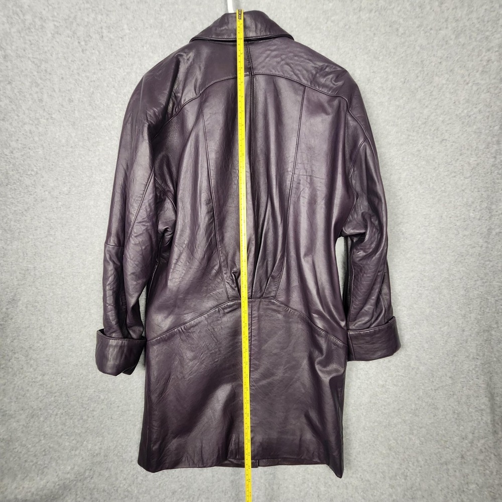 Vintage Avanti Leather Jacket Womens Small Genuine Leather‎ Long Blazer Coat 80s - Picture 5 of 8